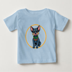 かわいいキャラクターの子犬 ベビーTシャツ