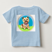 かわいいキャラクターの子犬 ベビーTシャツ (裏面)
