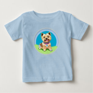 かわいいキャラクターの子犬 ベビーTシャツ