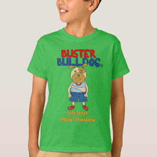 かわいいキャラクターの子犬 幸せな犬 少年少女 Tシャツ
