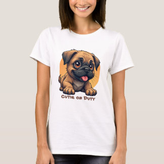 かわいいキャラクターの子犬Tシャツ Tシャツ