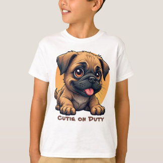 かわいいキャラクターの子犬Tシャツ Tシャツ