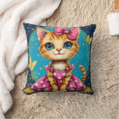 かわいいキャラクターの子猫 クッション (ブランケット)