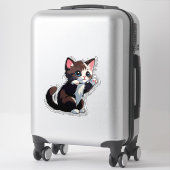かわいいキャラクターの子猫 シール (スーツケース)
