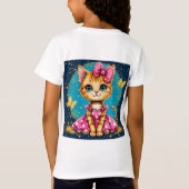 かわいいキャラクターの子猫 Tシャツ (裏面)