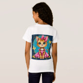 かわいいキャラクターの子猫 Tシャツ (裏面フル)
