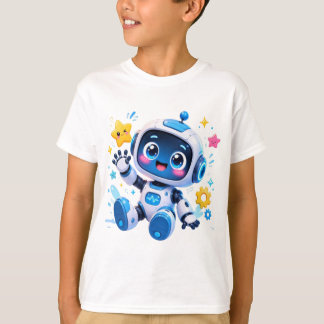 かわいいキャラクターの宇宙ロボット Tシャツ