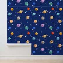 かわいいキャラクターの宇宙惑星の子供用壁紙