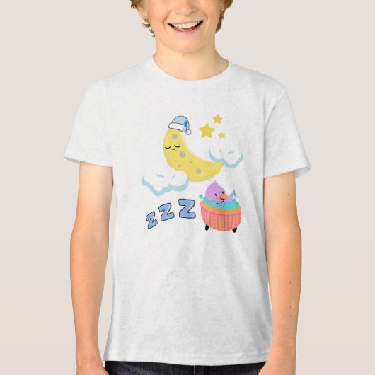 かわいいキャラクターの寝室イラスト トライブレンドTシャツ (正面)
