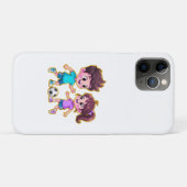 かわいいキャラクターの少年と少女が一緒にサッカーをしている Case-Mate iPhoneケース (裏面(横))
