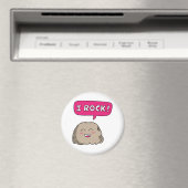 かわいいキャラクターの岩のユーモア「ロックだね！」 マグネット (インサイチュ (食洗機))