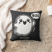 かわいいキャラクターの幽霊がブーって言ってる クッション (ブランケット)