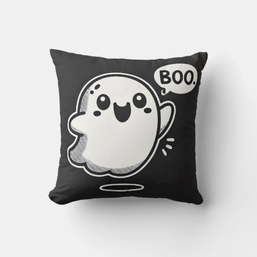 かわいいキャラクターの幽霊がブーって言ってる クッション (正面)