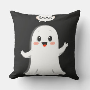 かわいいキャラクターの幽霊がブーと叫んでいる クッション