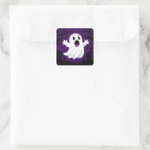 かわいいキャラクターの幽霊とハロウィンのお化け スクエアシール (バッグ)