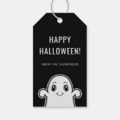 かわいいキャラクターの幽霊 ハロウィン 黒と白 ギフトタグ (裏面)