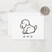 かわいいキャラクターの座る犬 ノートカード (正面/裏面インサイチュ)