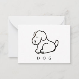 かわいいキャラクターの座る犬 ノートカード