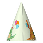 かわいいキャラクターの恐竜の誕生日パーティー パーティーハット (裏面)