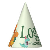 かわいいキャラクターの恐竜の誕生日パーティー パーティーハット (左)