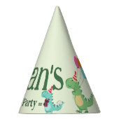 かわいいキャラクターの恐竜の誕生日パーティー パーティーハット (右)