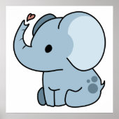 かわいいキャラクターの愛らしい象 ポスター (正面)