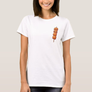 かわいいキャラクターの揚げ物串にハッピーなかわいさ Tシャツ