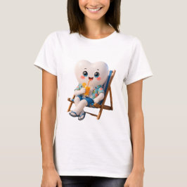 かわいいキャラクターの歯のデザイン 歯医者さんへのプレゼント Tシャツ