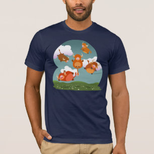 かわいいキャラクターの浮遊ハイランド・カウ Tシャツ Tシャツ