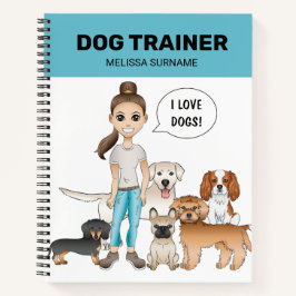 かわいいキャラクターの犬と女の子 私は犬が大好き ノートブック
