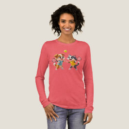 かわいいキャラクターの犬と猫がパデルテニスをする - Fu トライブレンドTシャツ