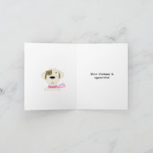 かわいいキャラクターの犬のサンクスギフト サンキューカード (内部)