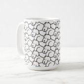 かわいいキャラクターの犬の座るポーズ コーヒーマグカップ (正面左)