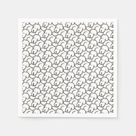 かわいいキャラクターの犬の座るポーズ スタンダードカクテルナプキン