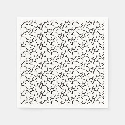 かわいいキャラクターの犬の座るポーズ スタンダードカクテルナプキン (正面)