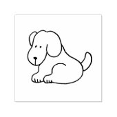 かわいいキャラクターの犬の座るポーズ セルフインキングスタンプ (デザイン)