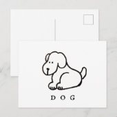 かわいいキャラクターの犬の座るポーズ ポストカード (正面/裏面)
