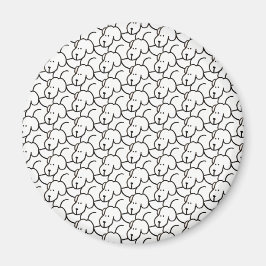 かわいいキャラクターの犬の座るポーズ マグネット