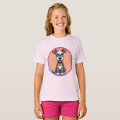 🌸 かわいいキャラクターの犬の笑顔 コージーなスタイル 🌸 Tシャツ (正面フル)