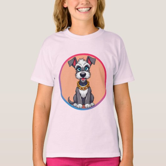 🌸 かわいいキャラクターの犬の笑顔 コージーなスタイル 🌸 Tシャツ (正面)