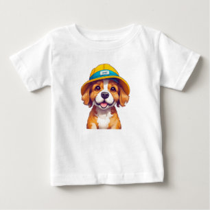 かわいいキャラクターの犬を愛する人やペットをテーマにした家族向け ベビーTシャツ