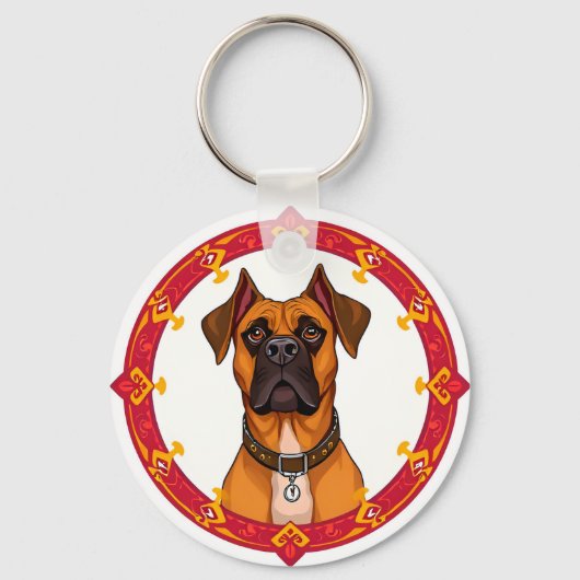 かわいいキャラクターの犬 キーホルダー (正面)