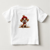 かわいいキャラクターの犬 ベビーTシャツ (裏面)