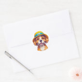 かわいいキャラクターの犬 ラウンドシール (封筒)