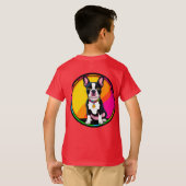 かわいいキャラクターの犬 Tシャツ (裏面フル)