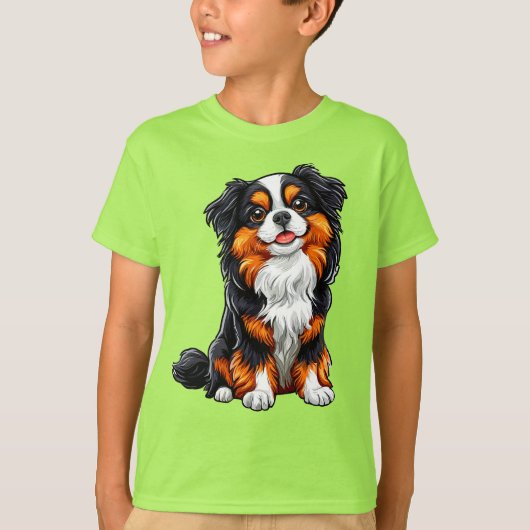 かわいいキャラクターの犬 Tシャツ (正面)