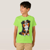 かわいいキャラクターの犬 Tシャツ (正面フル)