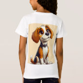 かわいいキャラクターの犬 Tシャツ (裏面)