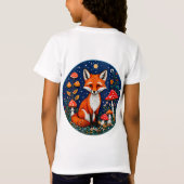 かわいいキャラクターの狐 Tシャツ (裏面)