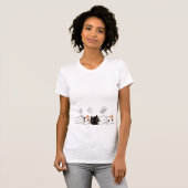 かわいいキャラクターの猫が挨拶するTシャツ Tシャツ (正面フル)